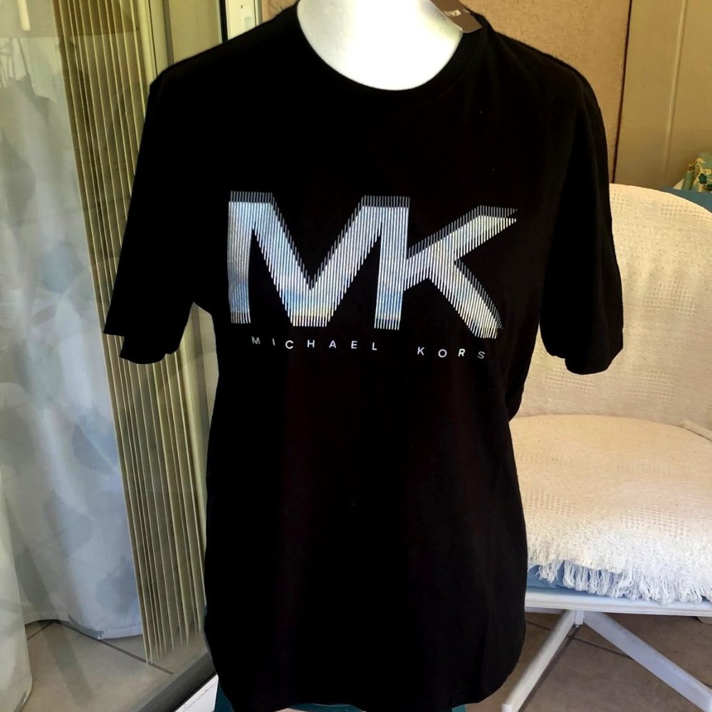 Michael Kors T-Shirt Black Crew Neck Short Sleeve Sz M NWT